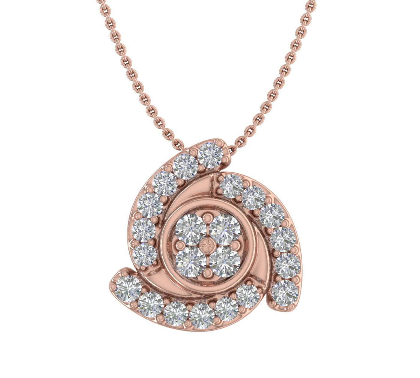 1/3 Carat Diamond Spin Knot Pendant Necklace in Gold (Included Silver Chain)