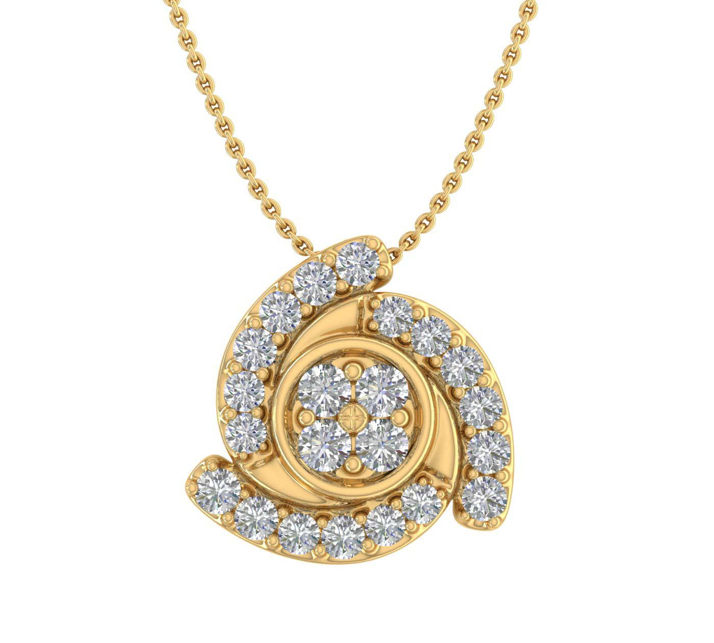 1/3 Carat Diamond Spin Knot Pendant Necklace in Gold (Included Silver Chain)
