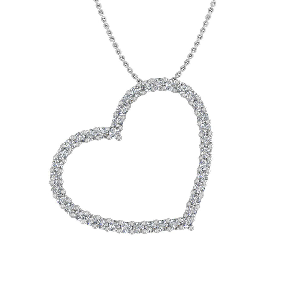 TWO-TONE GOLD DIAMOND HEART SHAPED PENDANT NECKLACE, 3/4 CT TW - Howard's  Jewelry Center