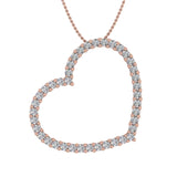 3/4 Carat Diamond Heart Pendant Necklace in Gold (Silver Chain Included) IGI Certified - IGI Certified