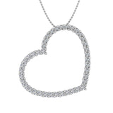 3/4 Carat Diamond Heart Pendant Necklace in Gold (Silver Chain Included) IGI Certified - IGI Certified