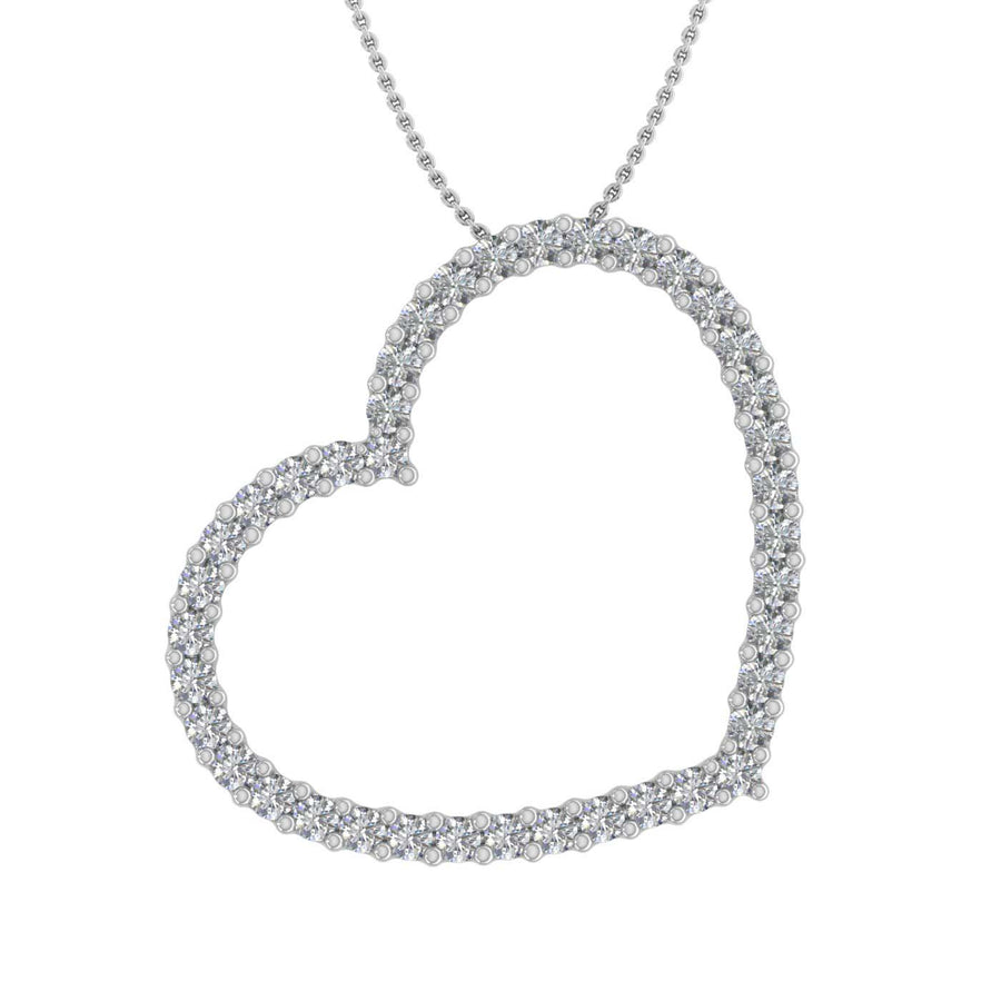 4 Hearts Sterling Silver Necklace with Cubic Zirconia - CZ necklaces is for  women of all ages
