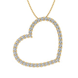 3/4 Carat Diamond Heart Pendant Necklace in Gold (Silver Chain Included) IGI Certified - IGI Certified