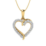 1/3 Carat Diamond Heart Pendant Necklace in Gold (Silver Chain Included)