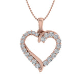 1/2 Carat Diamond Heart Pendant Necklace in Gold (Silver Chain Included) - IGI Certified