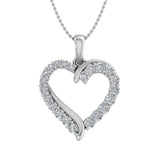 1/2 Carat Diamond Heart Pendant Necklace in Gold (Silver Chain Included) - IGI Certified