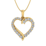 1/2 Carat Diamond Heart Pendant Necklace in Gold (Silver Chain Included) - IGI Certified