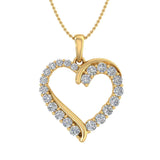 3/4 Carat Diamond Heart Pendant Necklace in Gold (Included Silver Chain) - IGI Certified