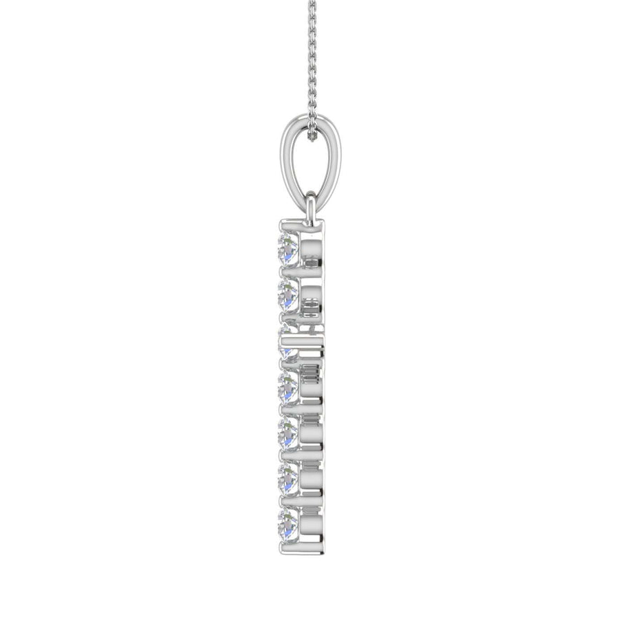 1/4 Carat Diamond Women's Cross Pendant Necklace in Gold (Silver Chain Included) - IGI Certified
