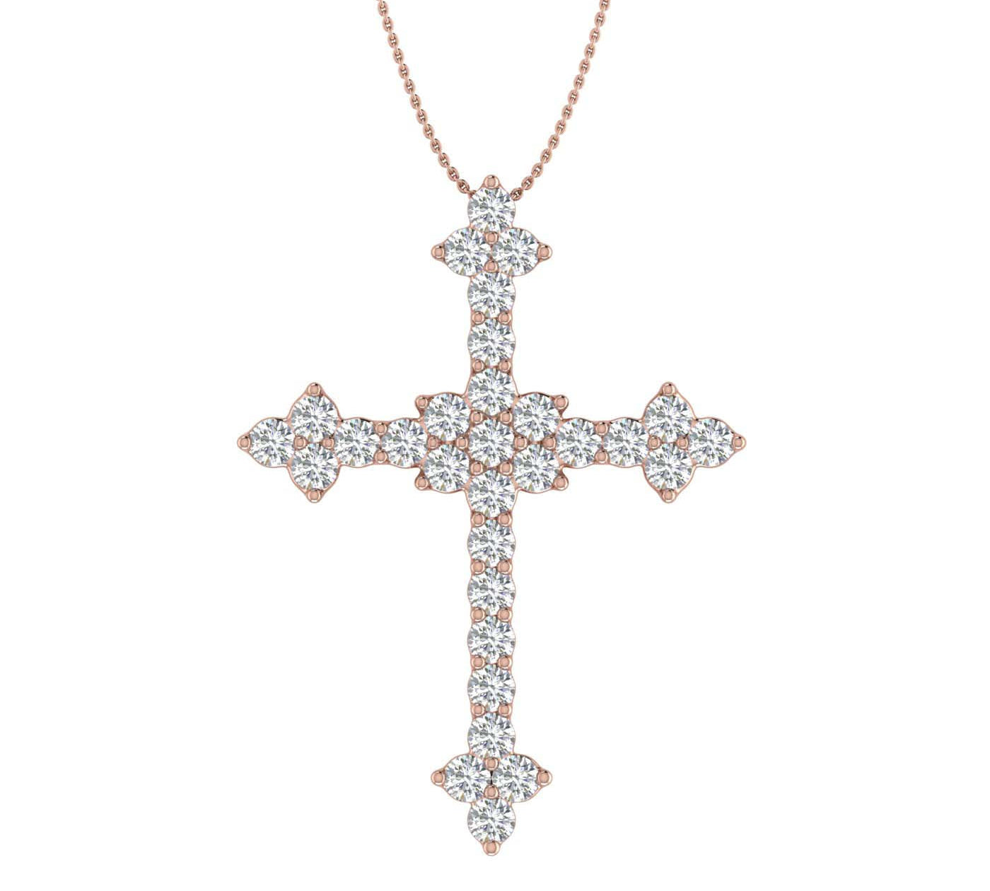 1 Carat (ctw) Diamond Cross Pendant Necklace in Gold (Included Silver Chain)