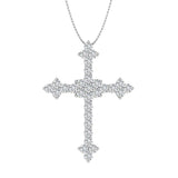 1 Carat (ctw) Diamond Cross Pendant Necklace in Gold (Included Silver Chain) - IGI Certified