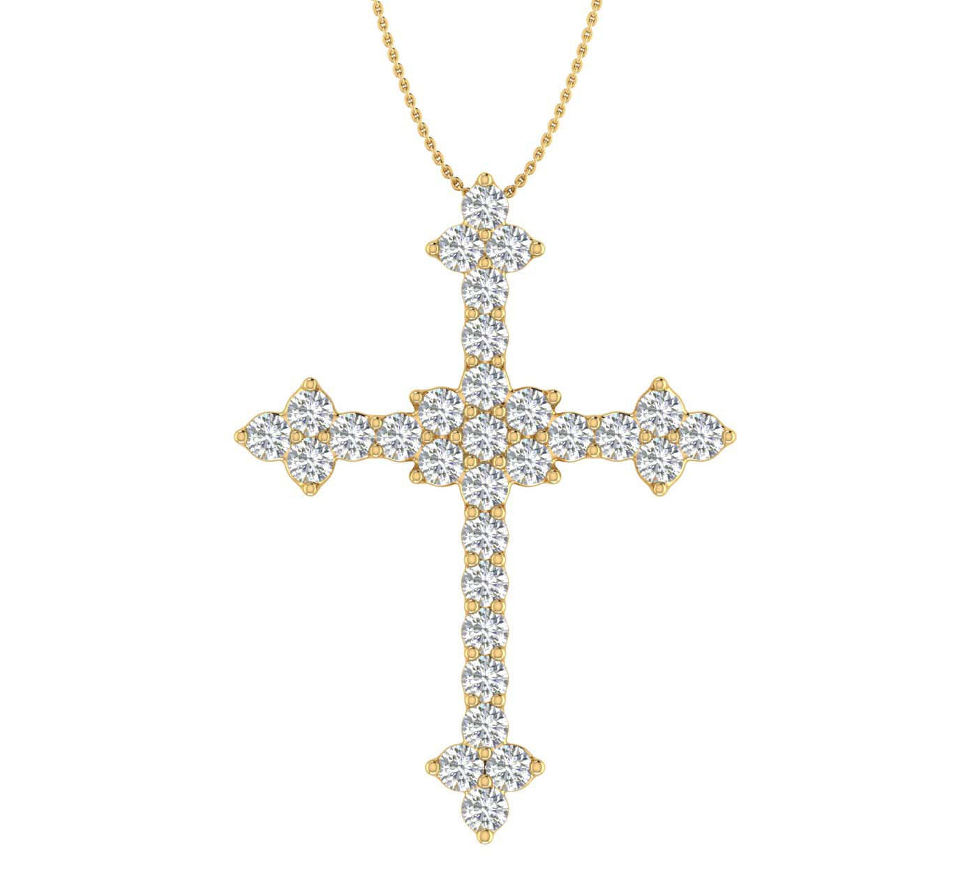 1 Carat (ctw) Diamond Cross Pendant Necklace in Gold (Included Silver Chain)