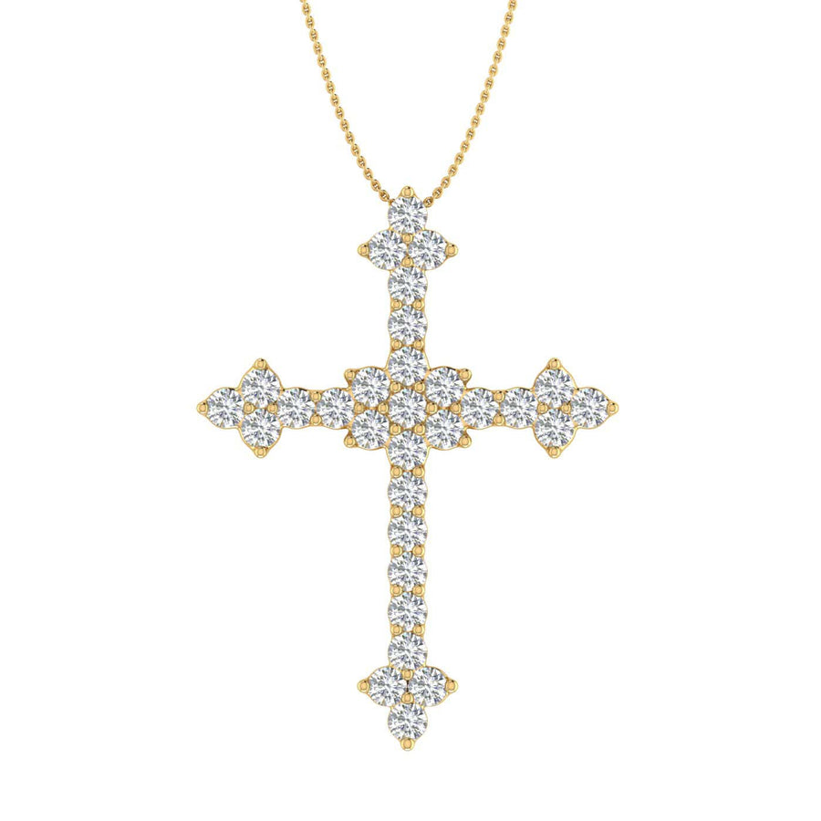 1 Carat (ctw) Diamond Cross Pendant Necklace in Gold (Included Silver Chain)