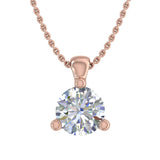 1/4 Carat 3-Prong Set Diamond Solitaire Pendant Necklace in Gold (with Silver Chain)