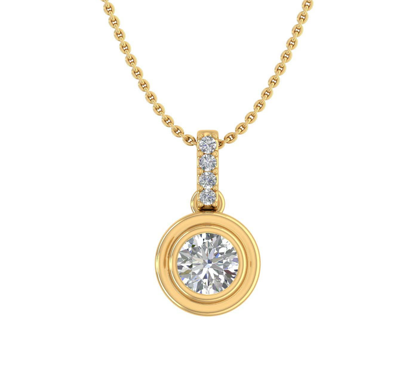 1/4 Carat Diamond Solitaire Pendant Necklace in Gold