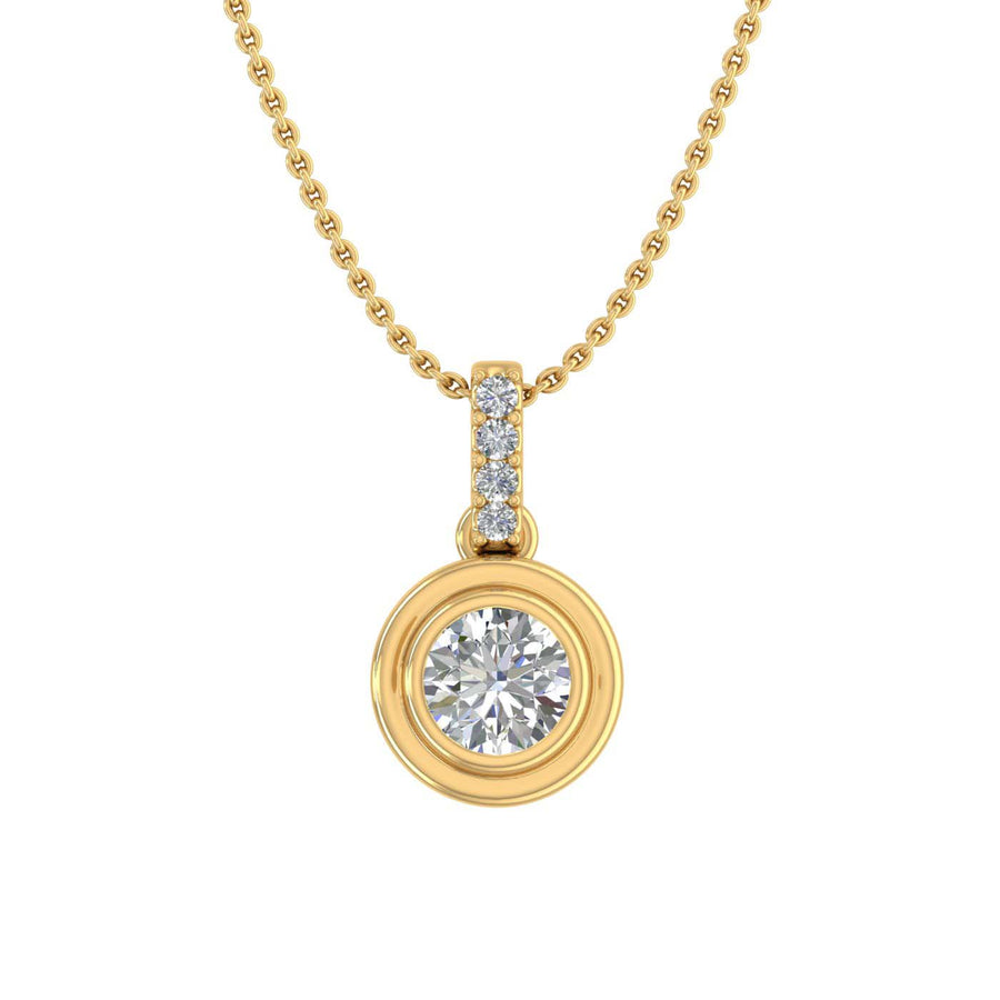 1/4 Carat Diamond Solitaire Pendant Necklace in Gold