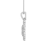 0.15 Carat Diamond Flower Shaped Pendant Necklace in Gold (Silver Chain Included) - IGI Certified