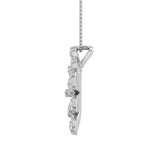 1/3 Carat Diamond Flower Shaped Pendant Necklace in Gold (Silver Chain Included)