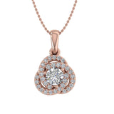 1/4 Carat Diamond Knot Cluster Pendant Necklace in Gold (Silver Chain Included)