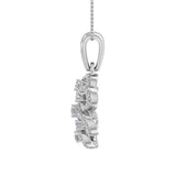 1/2 Carat Diamond Flower Shaped Pendant Necklace in Gold (Silver Chain Included) - IGI Certified