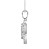 1 Carat Heart in Heart Diamond Pendant Necklace in Gold (Silver Chain Included)