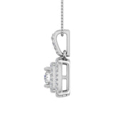 1/3 Carat Diamond Cushion Shaped Pendant Necklace in Gold (Silver Chain Included)