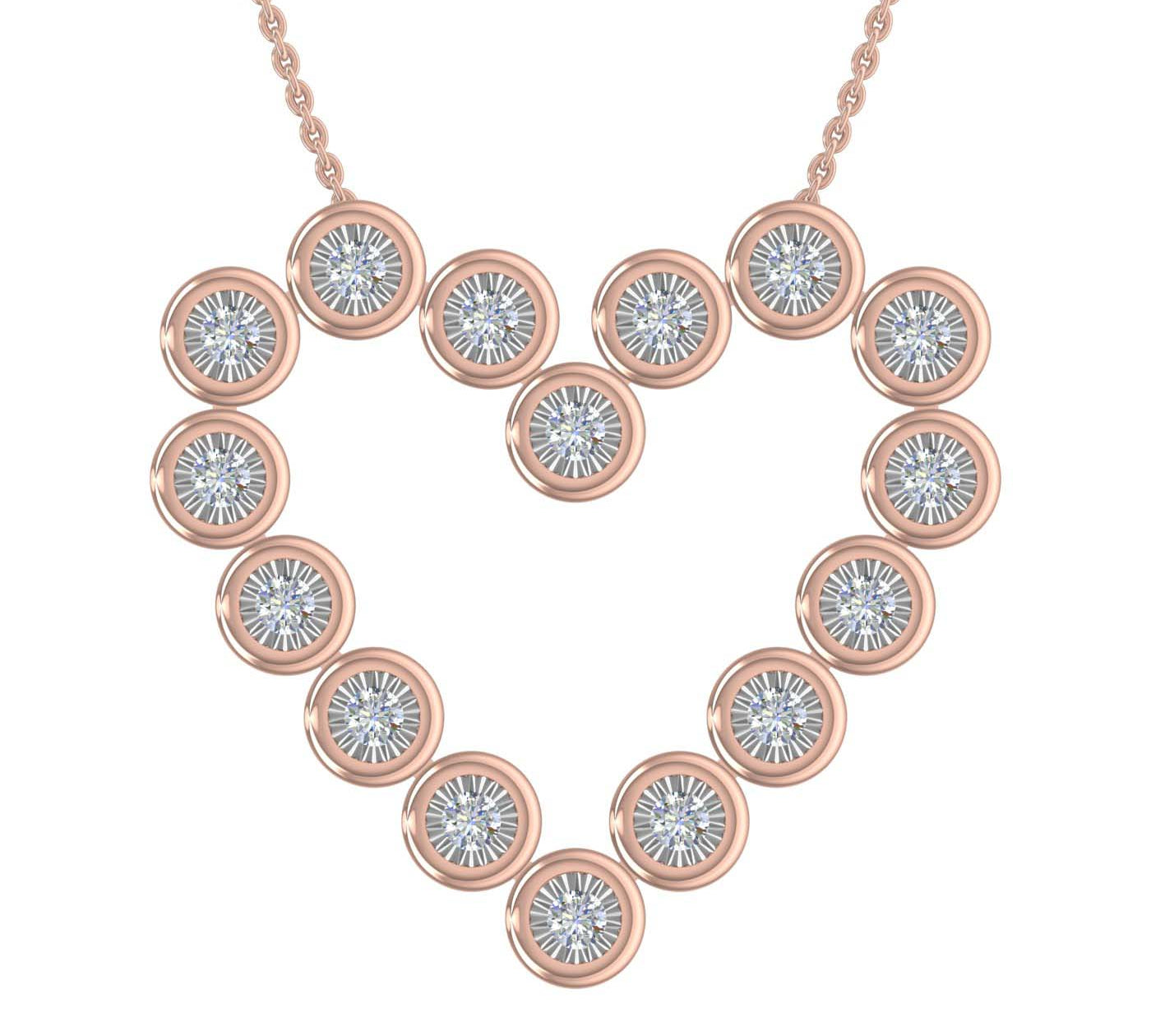 0.11 Carat (ctw) Diamond Women's Heart Pendant in Gold (Included Silver Chain) - IGI Certified