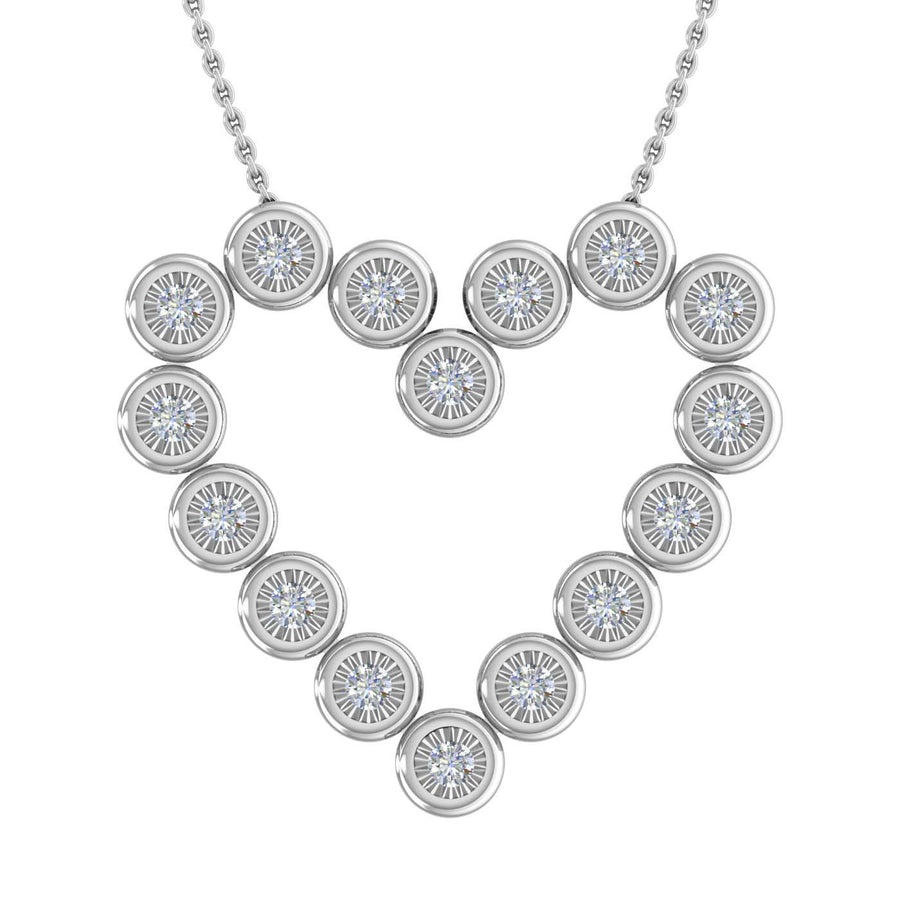 0.11 Carat (ctw) Diamond Women's Heart Pendant in Gold (Included Silver Chain)