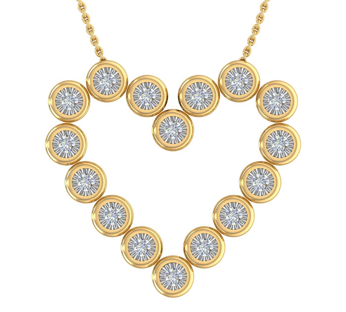 0.11 Carat (ctw) Diamond Women's Heart Pendant in Gold (Included Silver Chain)