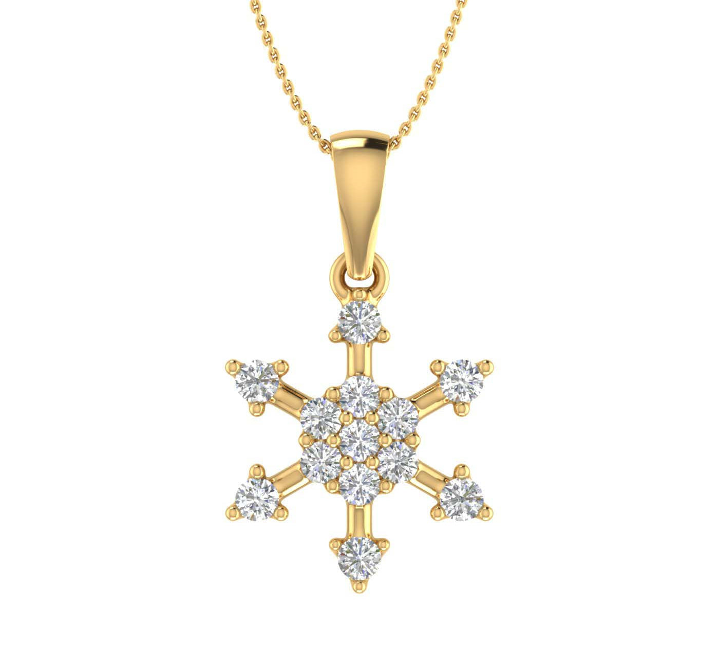 1/4 Carat Diamond Fashion Pendant Necklace in Gold (Silver Chain Included)