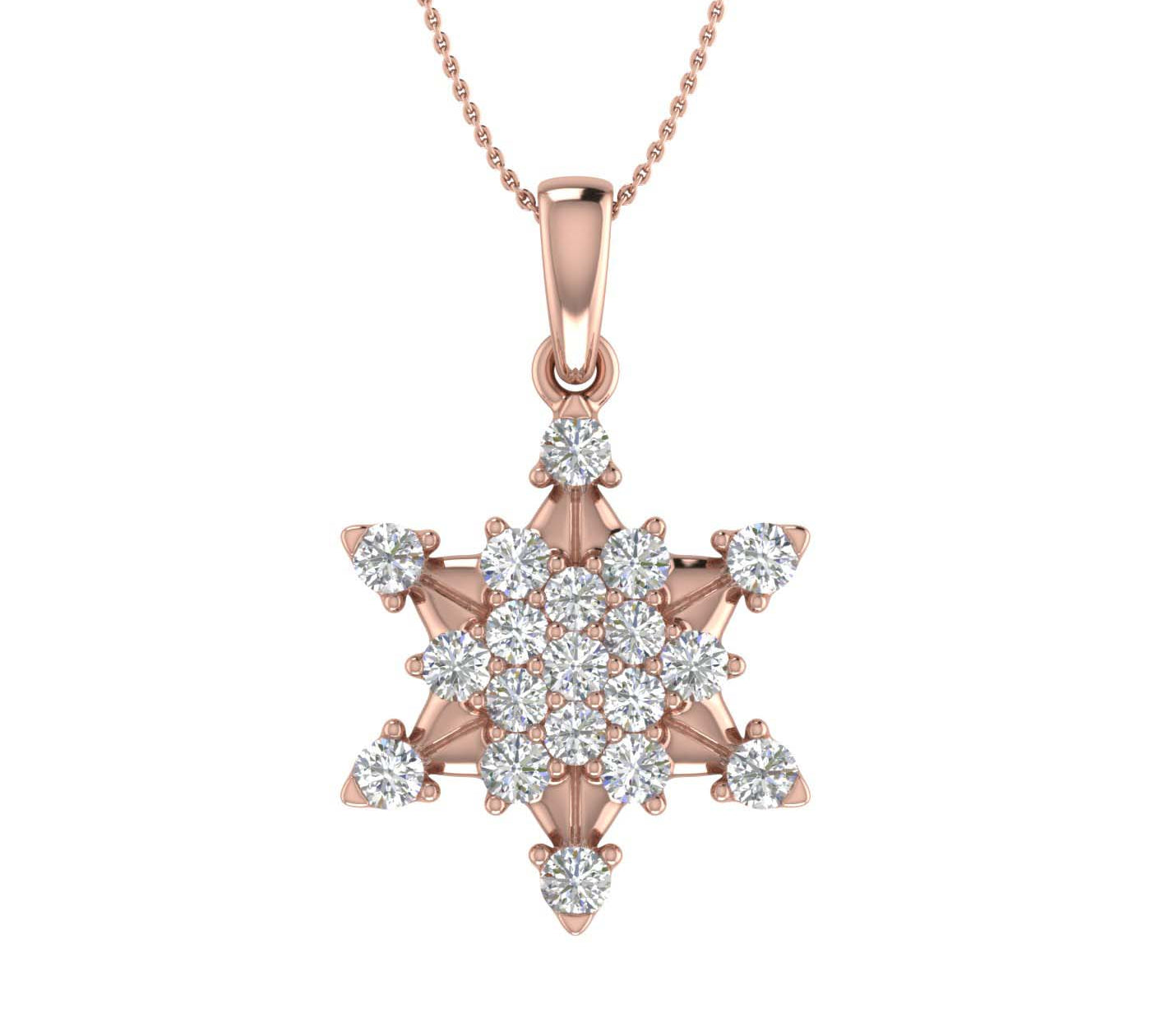 1/2 Carat Diamond Fashion Pendant Necklace in Gold (Silver Chain Included)