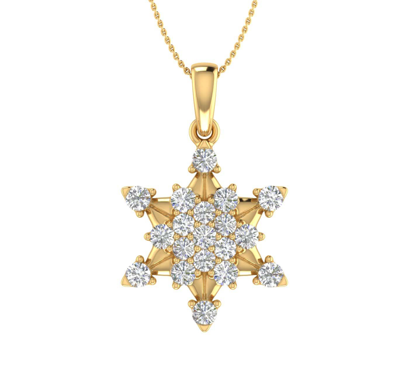 1/2 Carat Diamond Fashion Pendant Necklace in Gold (Silver Chain Included)