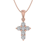 1/2 Carat Diamond Cross Pendant Necklace in Gold (Silver Chain Included)