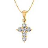 1/2 Carat Diamond Cross Pendant Necklace in Gold (Silver Chain Included)