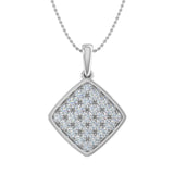 1/2 Carat Diamond Pendant Necklace in Gold (Silver Cable Chain)