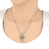 0.65 Carat Diamond Cross Pendant Necklace in Gold (Silver Chain Included) - IGI Certified