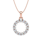 1/4 Carat Diamond Circle Pendant Necklace in Gold (Silver Chain Included)