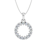 1/4 Carat Diamond Circle Pendant Necklace in Gold (Silver Chain Included)