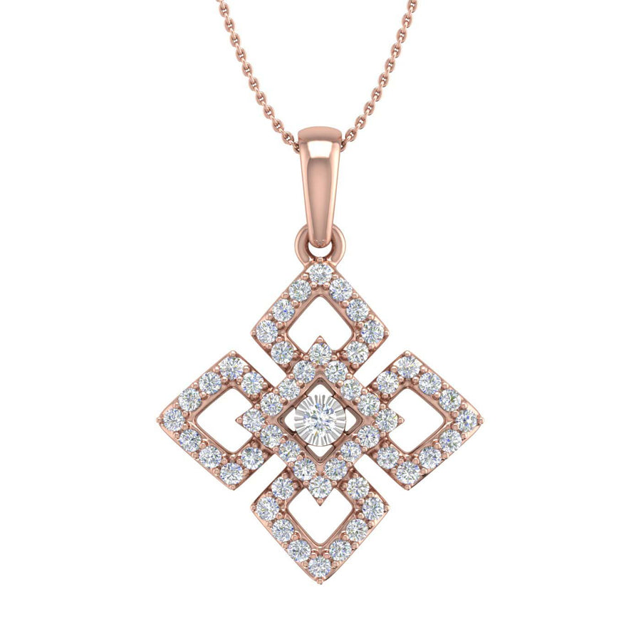 1/4 Carat Diamond Fashion Pendant Necklace in Gold (Silver Chain Included) - IGI Certified