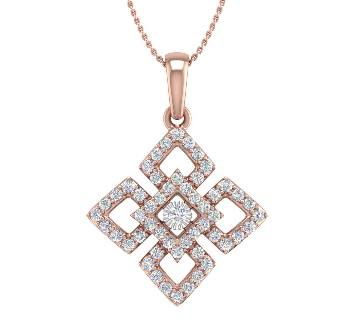 1/4 Carat Diamond Fashion Pendant Necklace in Gold (Silver Chain Included)