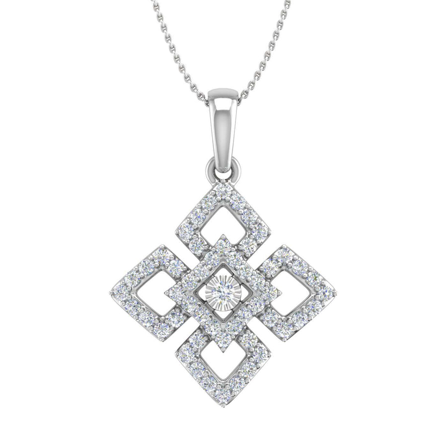 1/4 Carat Diamond Fashion Pendant Necklace in Gold (Silver Chain Included)