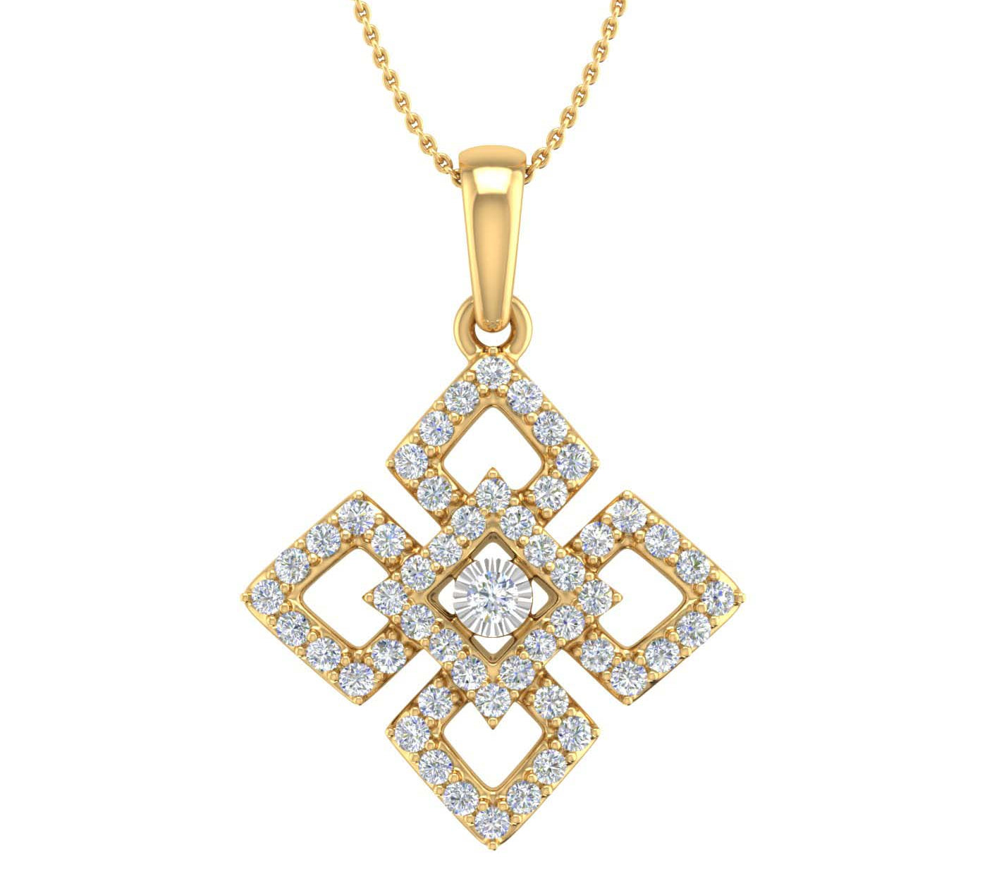 1/4 Carat Diamond Fashion Pendant Necklace in Gold (Silver Chain Included)