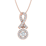 1/4 Carat Diamond Circle Drop Pendant Necklace in Gold (Silver Chain Included)