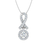 1/4 Carat Diamond Circle Drop Pendant Necklace in Gold (Silver Chain Included)