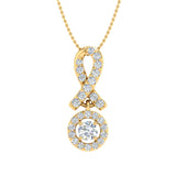 1/4 Carat Diamond Circle Drop Pendant Necklace in Gold (Silver Chain Included)