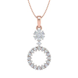 1/3 Carat Diamond Circle Solitaire Pendant Necklace in Gold (Silver Chain Included) - IGI Certified