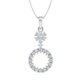 1/3 Carat Diamond Circle Solitaire Pendant Necklace in Gold (Silver Chain Included)