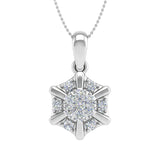 1/4 Carat Diamond Cluster Pendant Necklace in Gold (Silver Chain Included) - IGI Certified