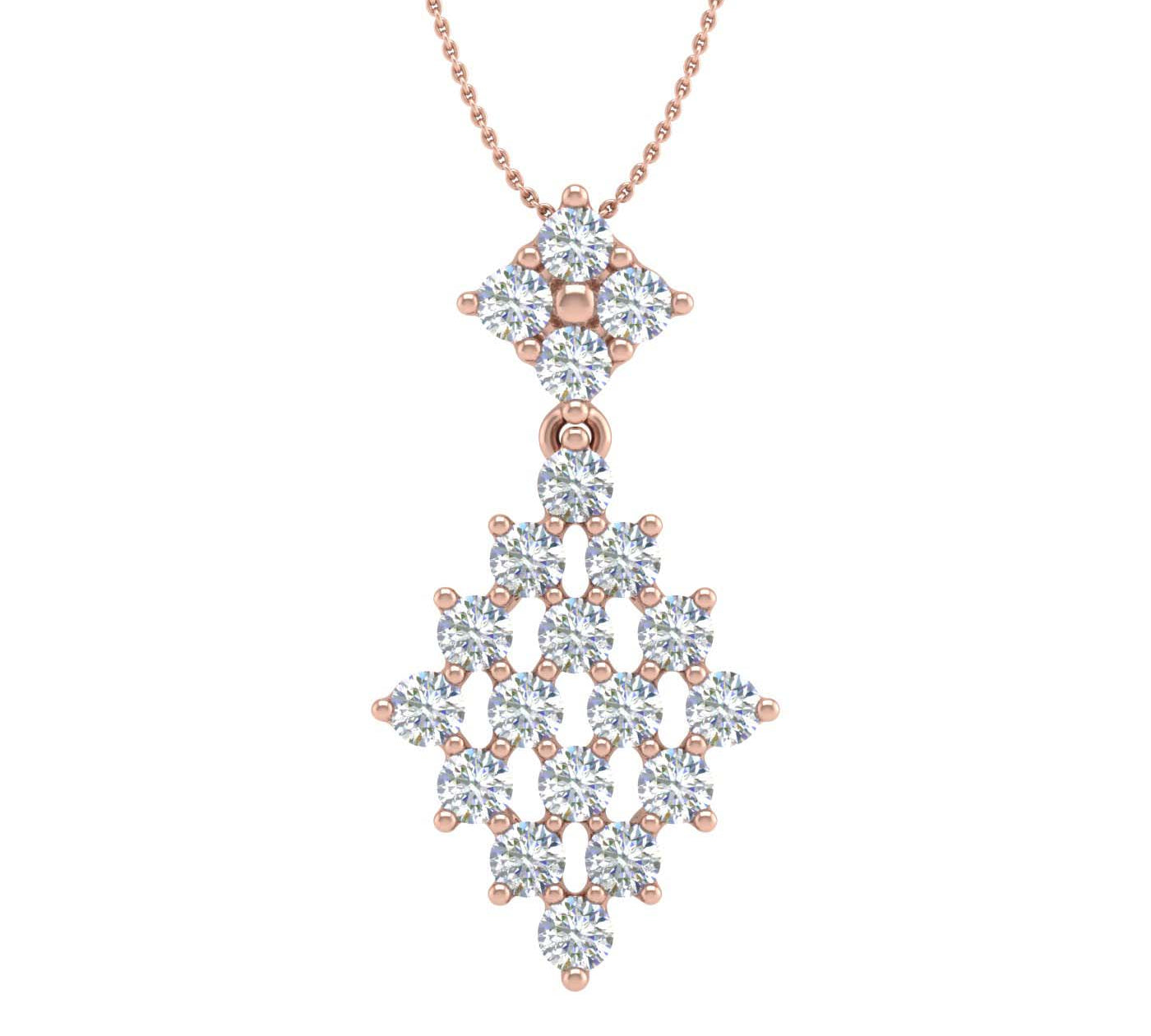 1 Carat Diamond Fashion Pendant Necklace in Gold (Silver Chain Included)