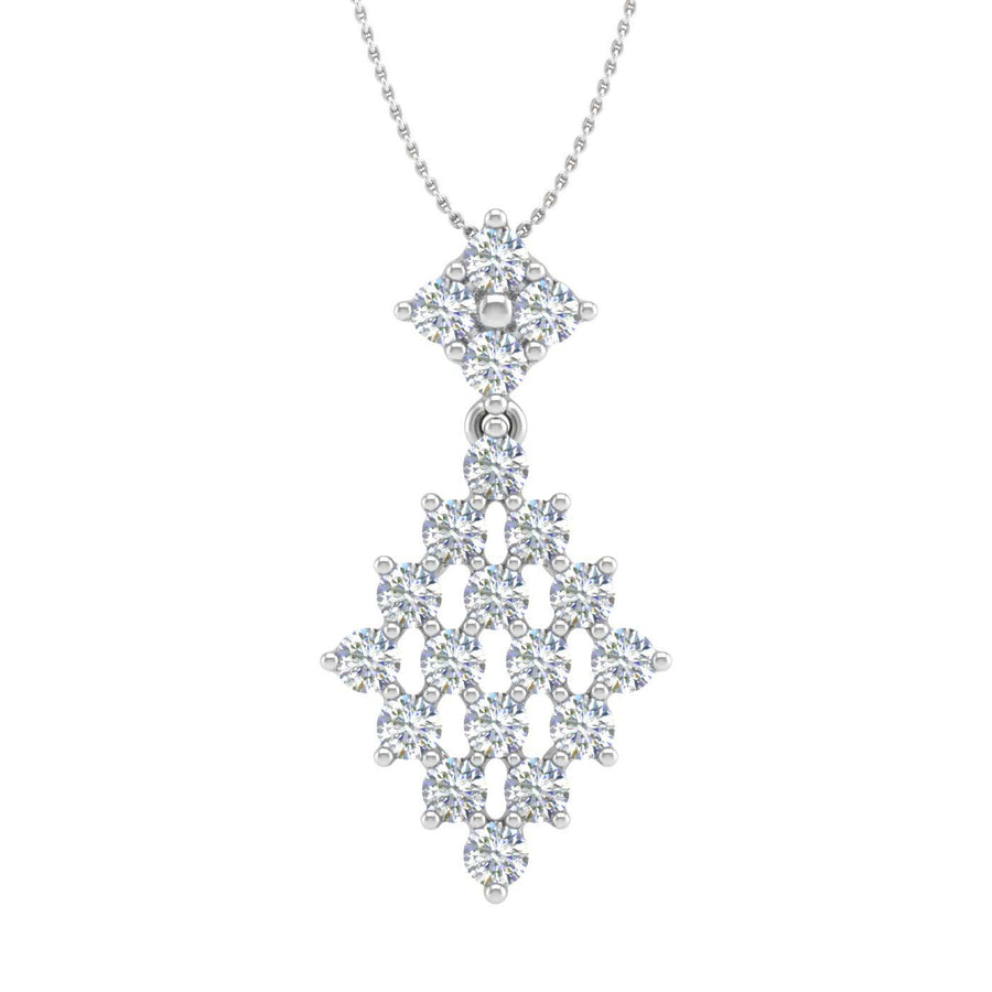 1 Carat Diamond Fashion Pendant Necklace in Gold (Silver Chain Included)